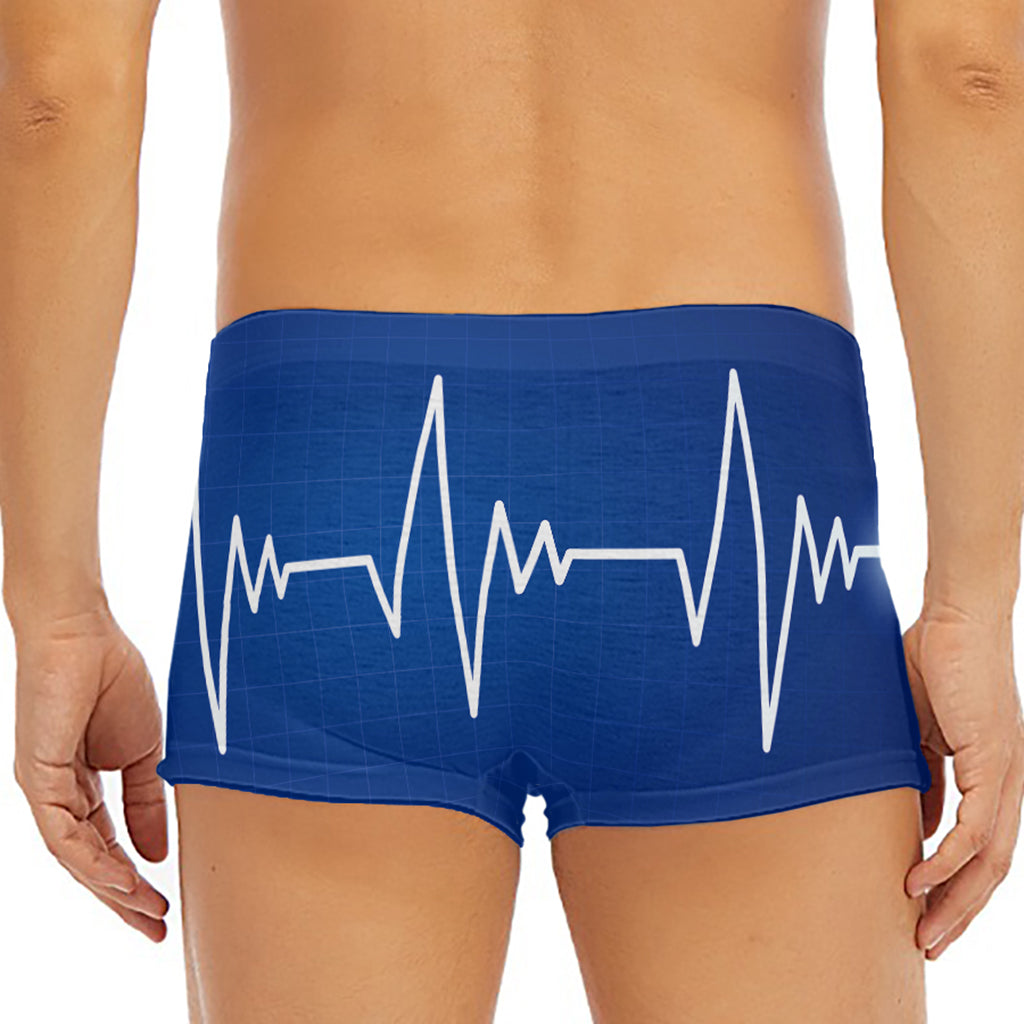 Heartbeat Cardiogram Print Men's Short Boxer Briefs
