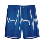 Heartbeat Cardiogram Print Men's Sports Shorts