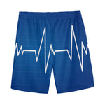 Heartbeat Cardiogram Print Men's Sports Shorts