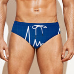 Heartbeat Cardiogram Print Men's Swim Briefs