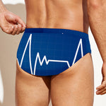 Heartbeat Cardiogram Print Men's Swim Briefs
