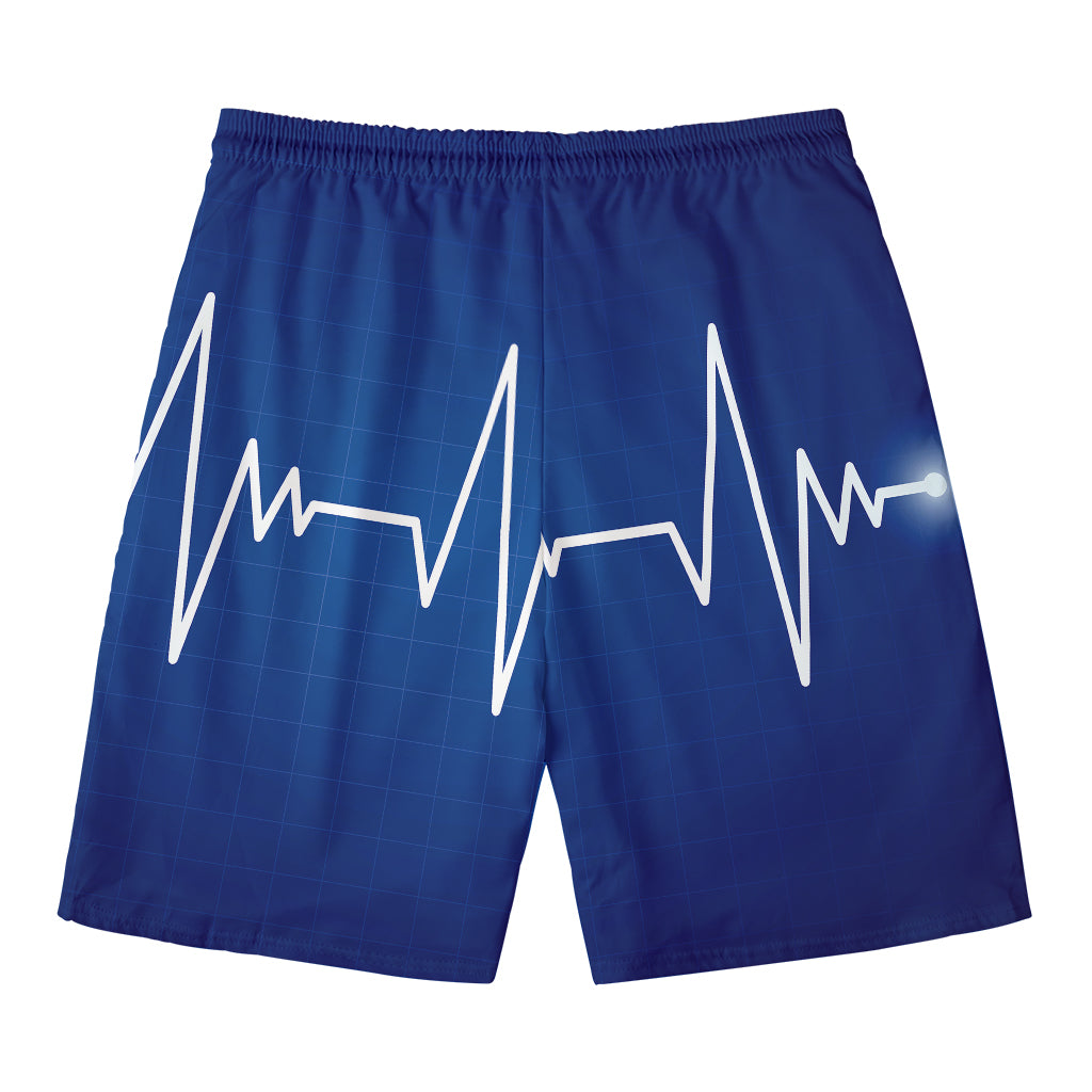 Heartbeat Cardiogram Print Men's Swim Trunks