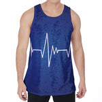 Heartbeat Cardiogram Print Men's Velvet Tank Top