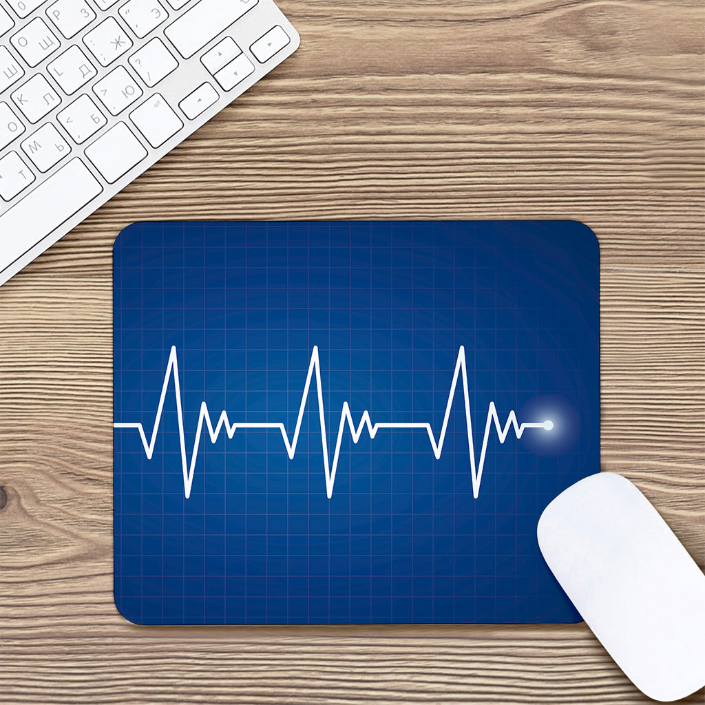 Heartbeat Cardiogram Print Mouse Pad