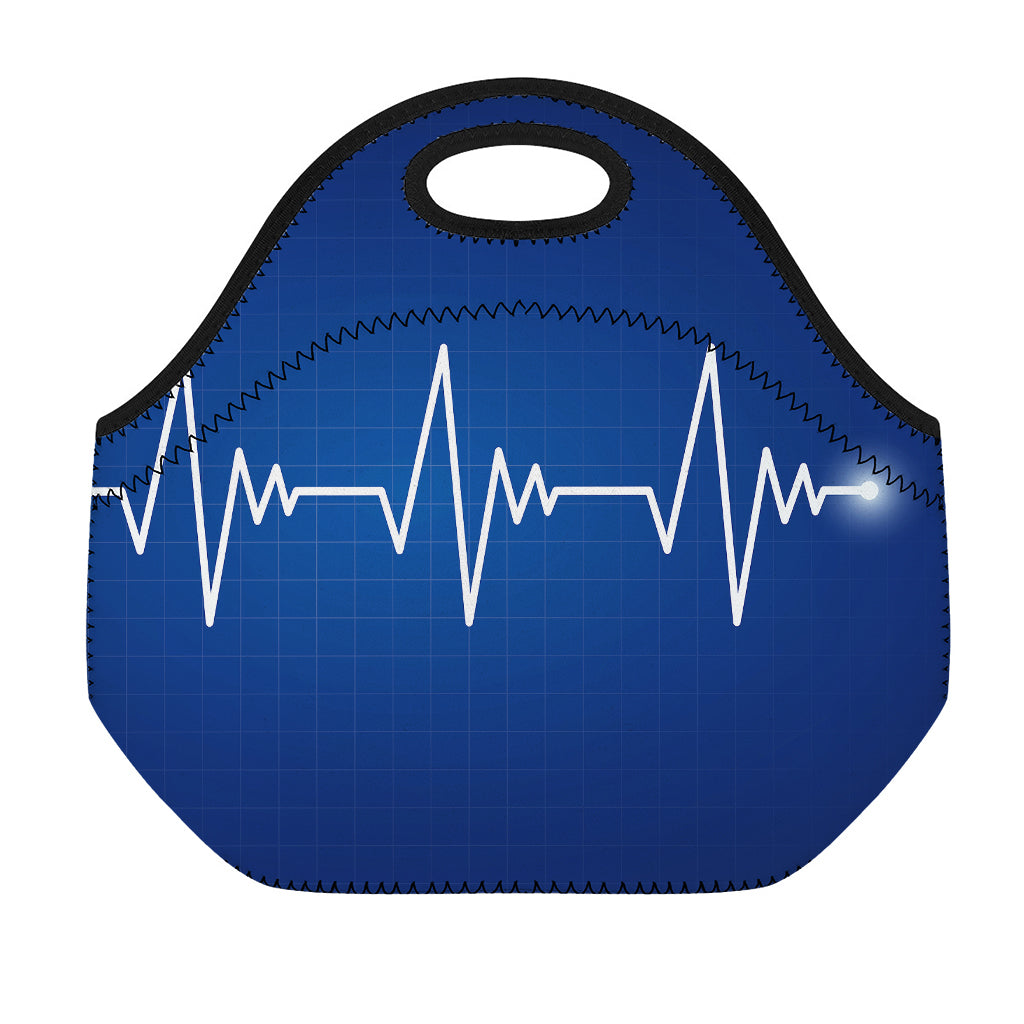 Heartbeat Cardiogram Print Neoprene Lunch Bag