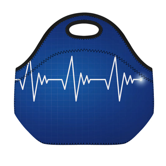 Heartbeat Cardiogram Print Neoprene Lunch Bag