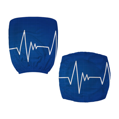 Heartbeat Cardiogram Print Office Chair Cover