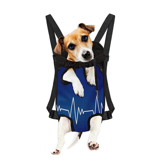 Heartbeat Cardiogram Print Pet Carrier Backpack