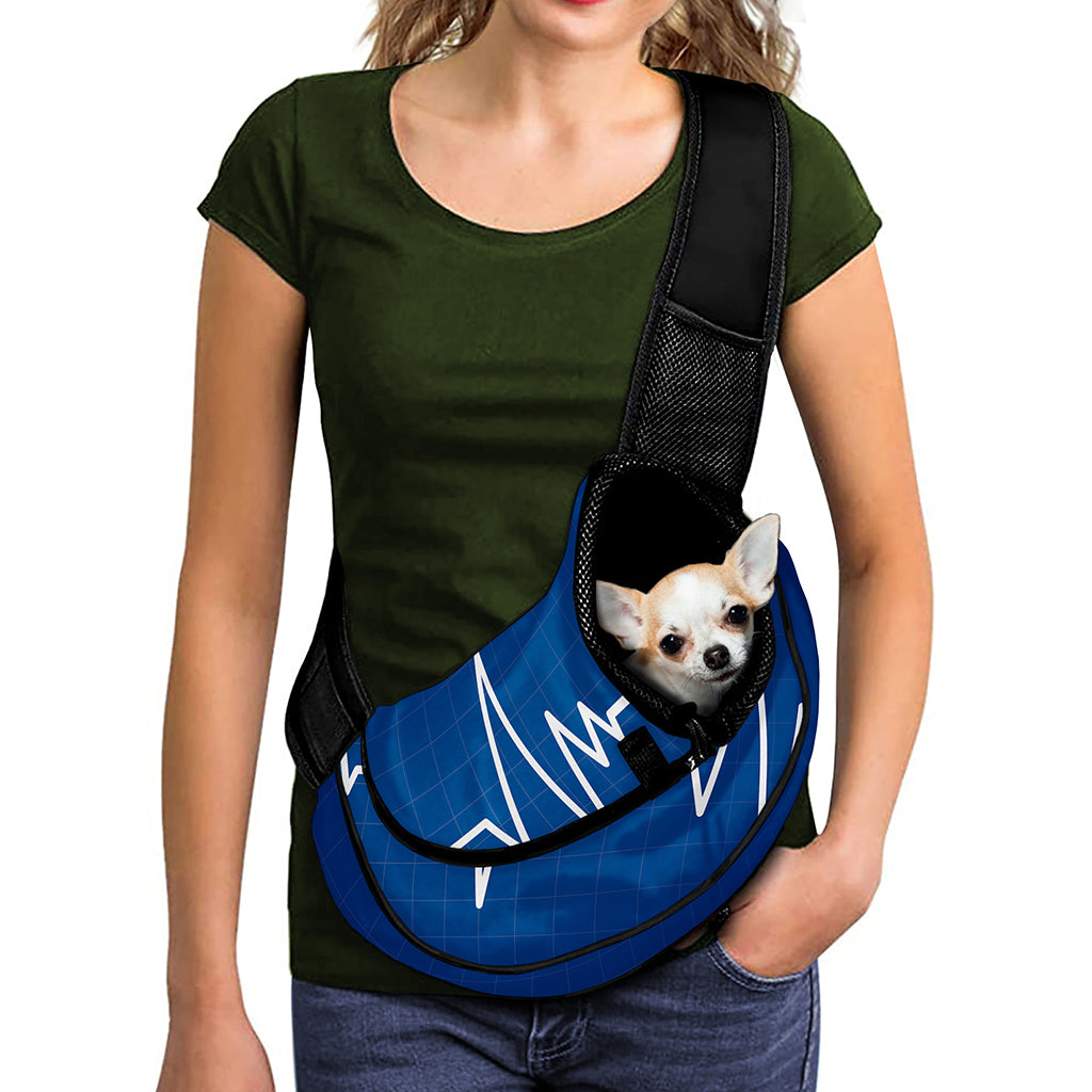 Heartbeat Cardiogram Print Pet Sling Carrier