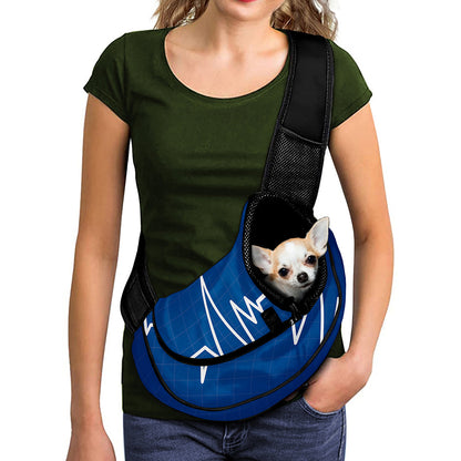 Heartbeat Cardiogram Print Pet Sling Carrier