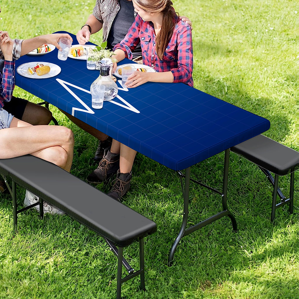 Heartbeat Cardiogram Print Picnic Table Cover