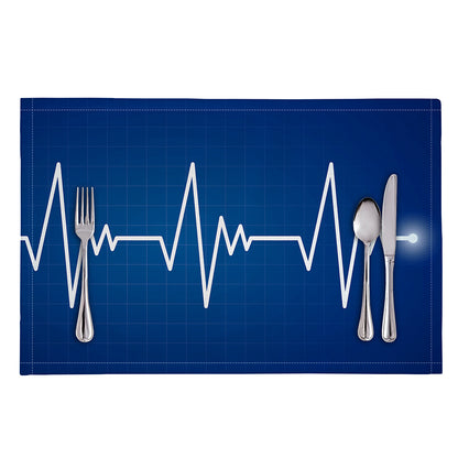 Heartbeat Cardiogram Print Placemat