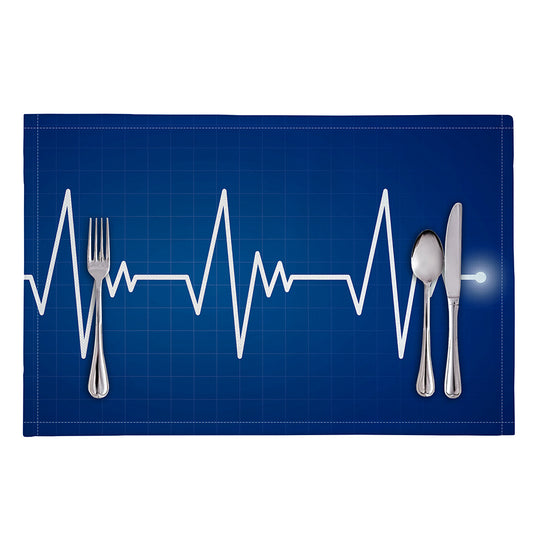 Heartbeat Cardiogram Print Placemat