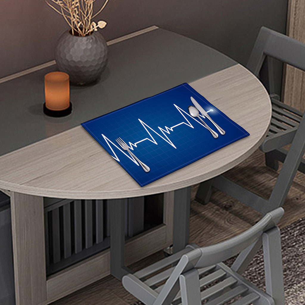 Heartbeat Cardiogram Print Placemat