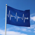 Heartbeat Cardiogram Print Polyester Flag