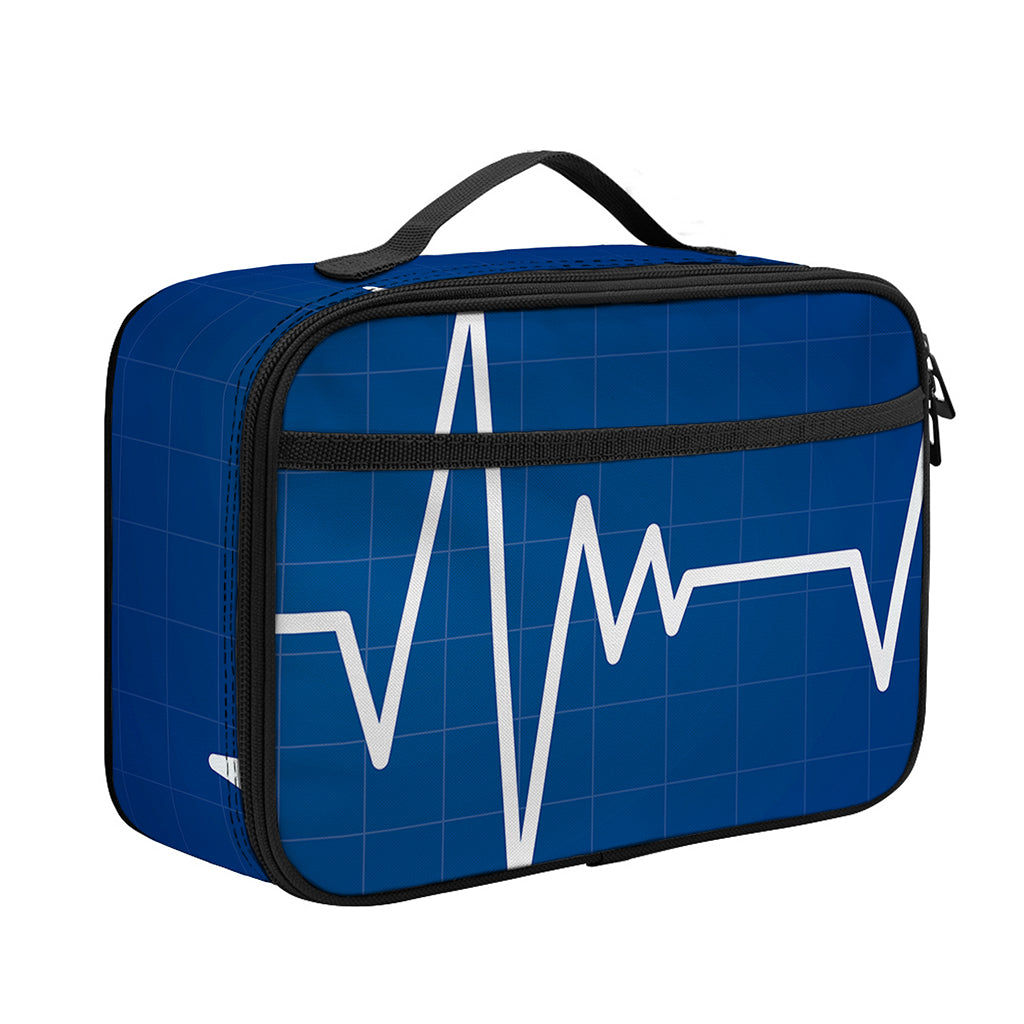 Heartbeat Cardiogram Print Portable Lunch Bag