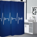 Heartbeat Cardiogram Print Premium Shower Curtain