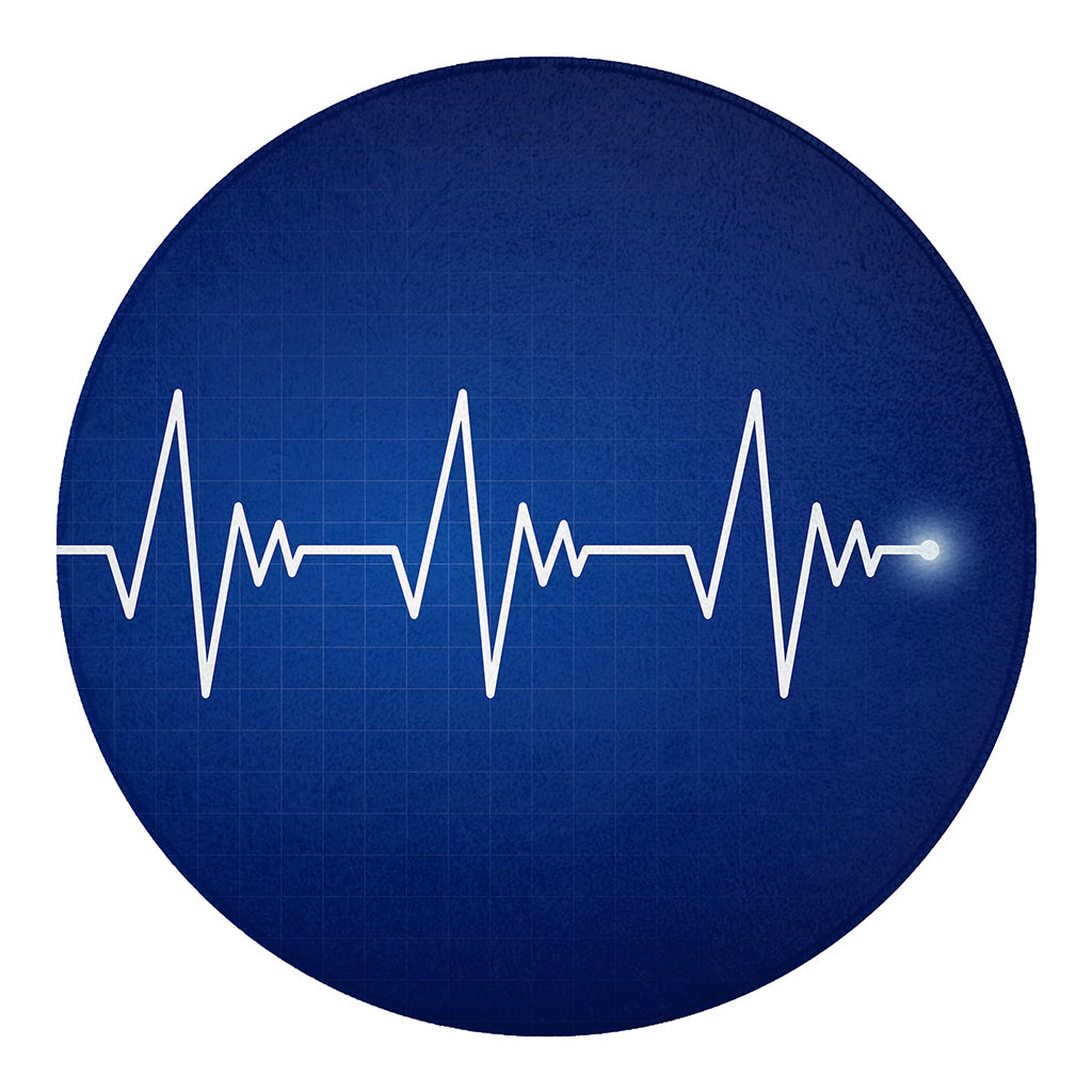 Heartbeat Cardiogram Print Round Blanket