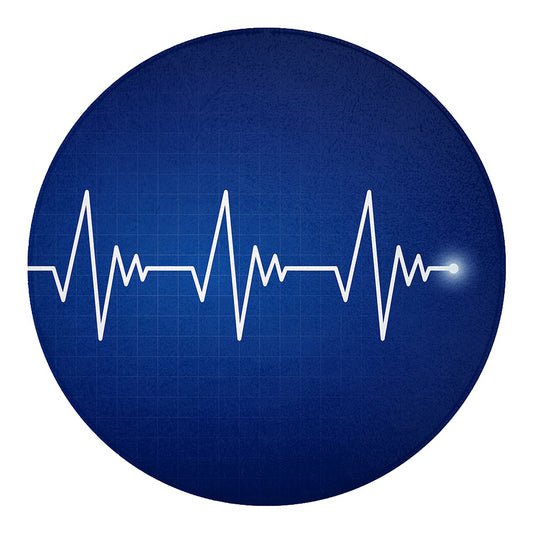 Heartbeat Cardiogram Print Round Blanket