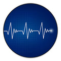 Heartbeat Cardiogram Print Round Floor Mat