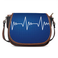Heartbeat Cardiogram Print Saddle Bag