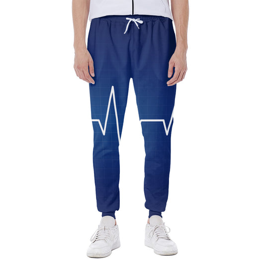 Heartbeat Cardiogram Print Scuba Joggers