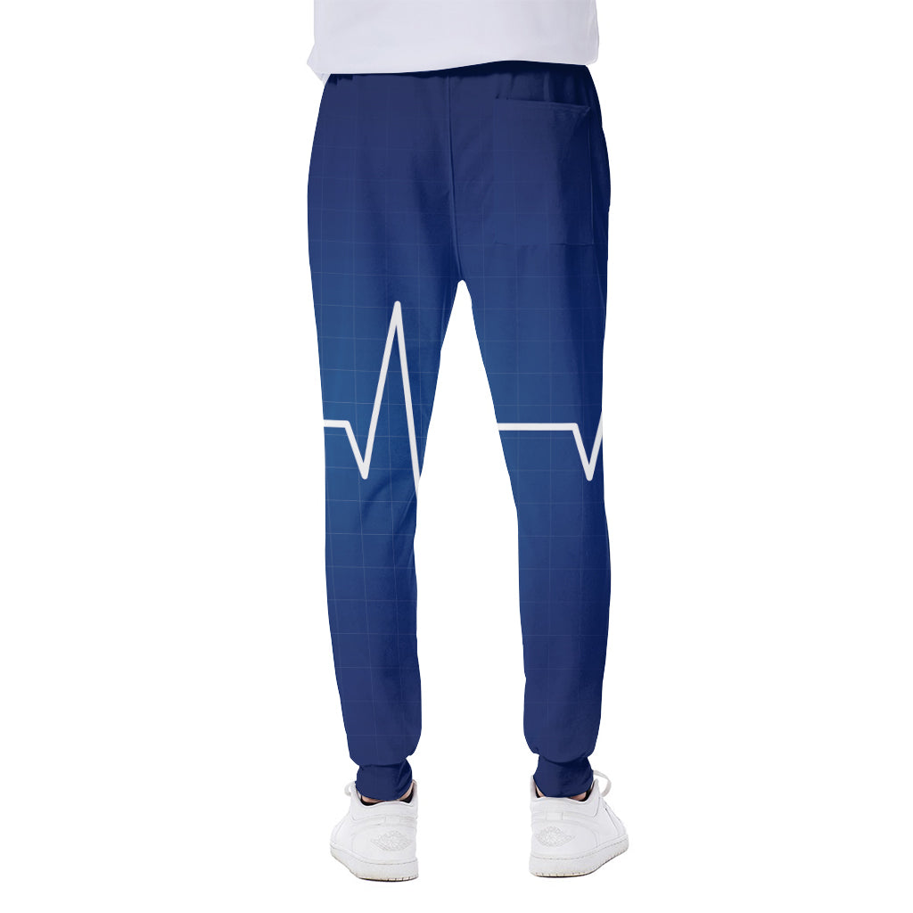 Heartbeat Cardiogram Print Scuba Joggers