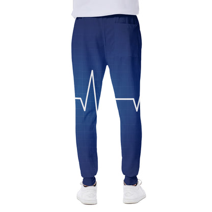 Heartbeat Cardiogram Print Scuba Joggers