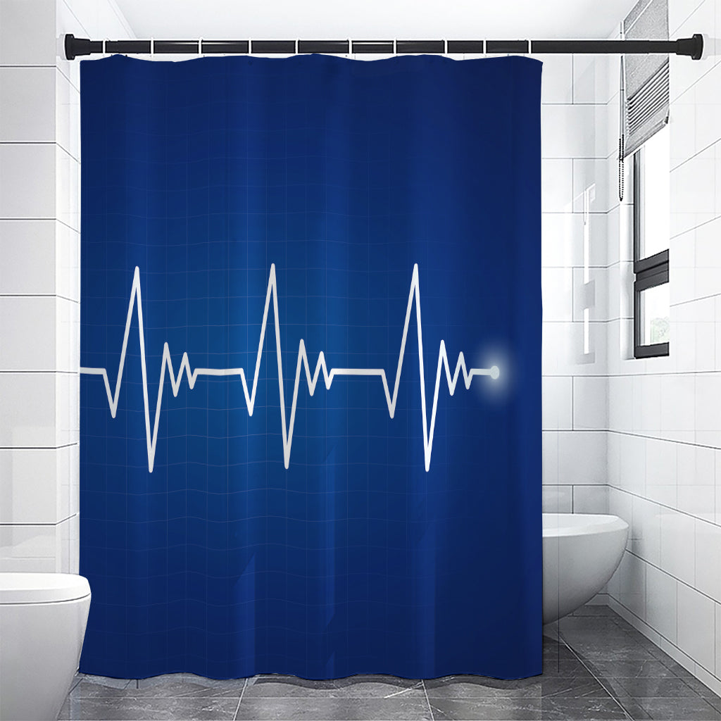 Heartbeat Cardiogram Print Shower Curtain