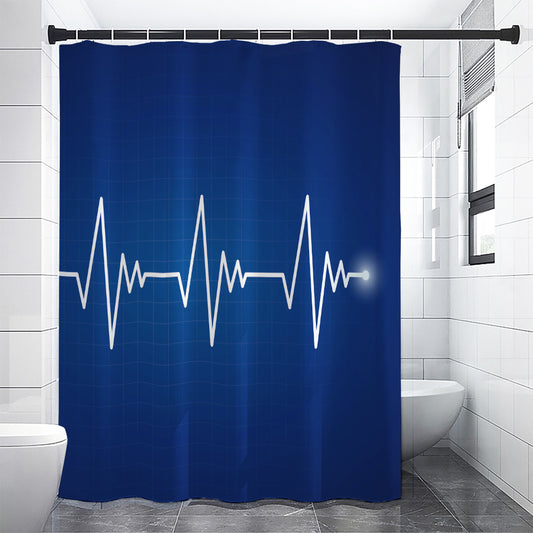 Heartbeat Cardiogram Print Shower Curtain