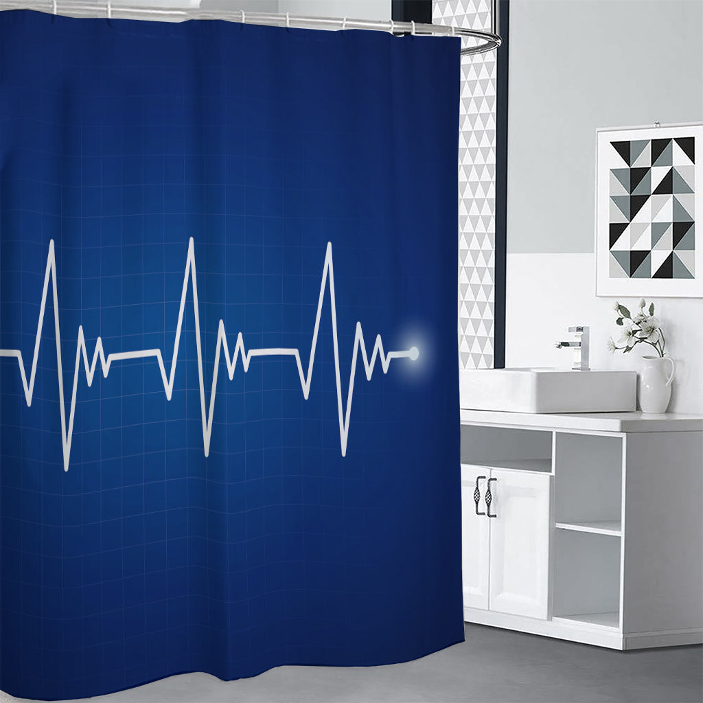 Heartbeat Cardiogram Print Shower Curtain