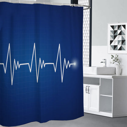 Heartbeat Cardiogram Print Shower Curtain