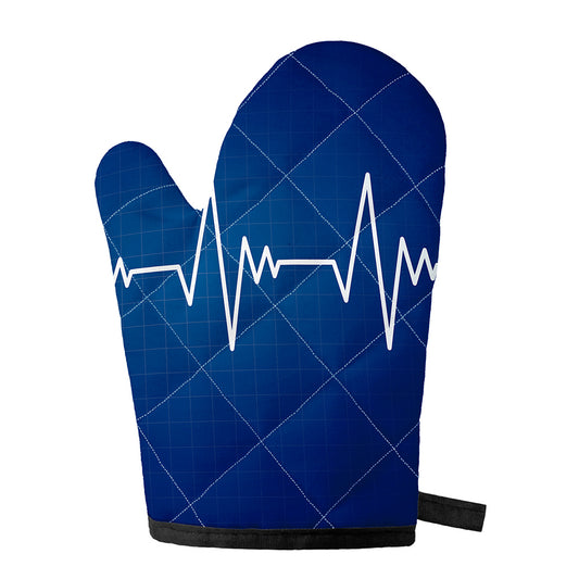 Heartbeat Cardiogram Print Single Oven Mitt