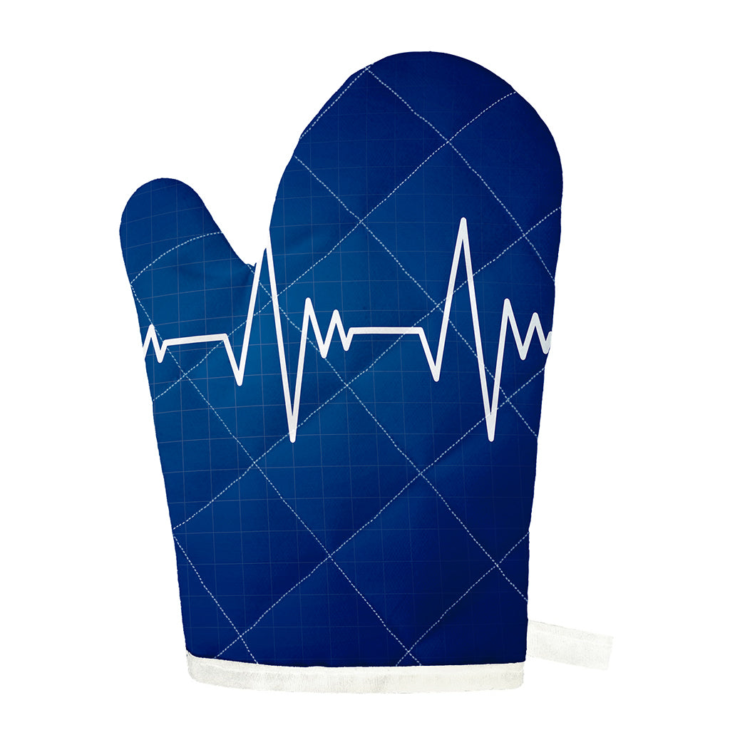 Heartbeat Cardiogram Print Single Oven Mitt