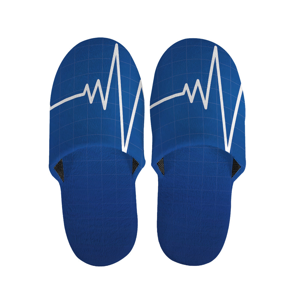 Heartbeat Cardiogram Print Slippers