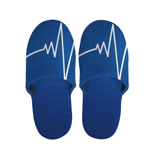 Heartbeat Cardiogram Print Slippers