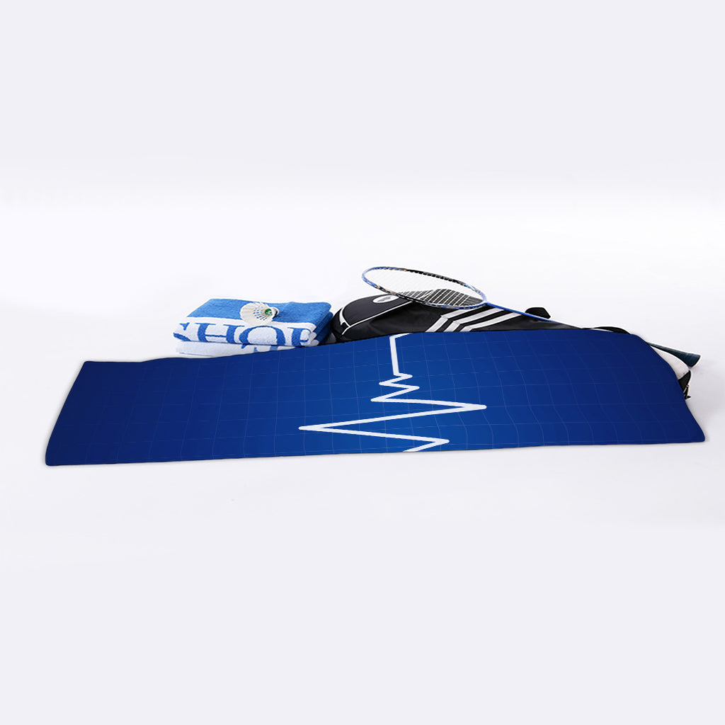 Heartbeat Cardiogram Print Sports Towel