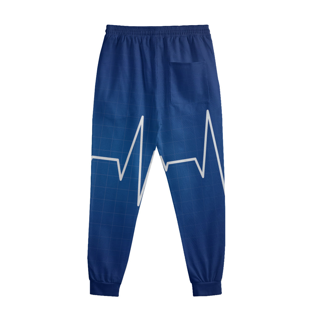 Heartbeat Cardiogram Print Sweatpants
