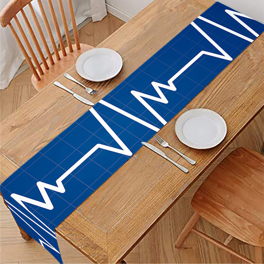 Heartbeat Cardiogram Print Table Runner