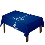Heartbeat Cardiogram Print Tablecloth