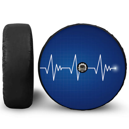 Heartbeat Cardiogram Print Tire Cover With Camera Hole