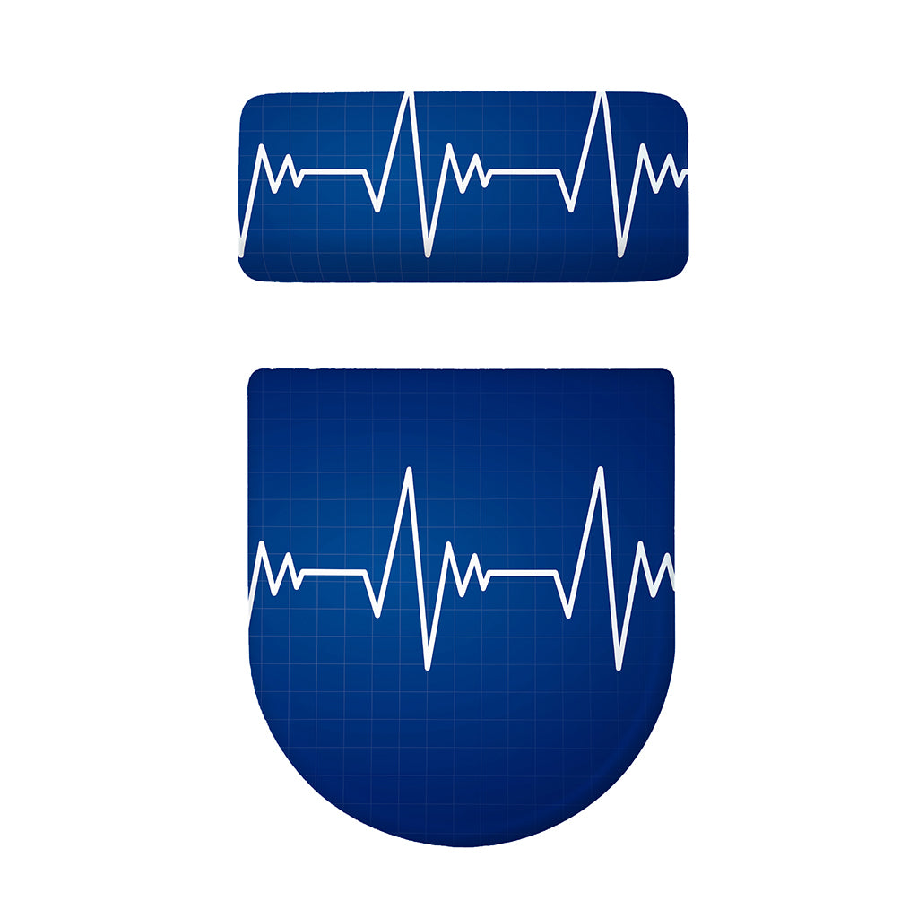 Heartbeat Cardiogram Print Toilet Lid And Tank Cover Set