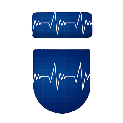 Heartbeat Cardiogram Print Toilet Lid And Tank Cover Set