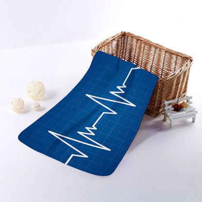 Heartbeat Cardiogram Print Towel