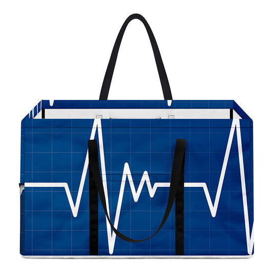 Heartbeat Cardiogram Print Utility Tote Bag
