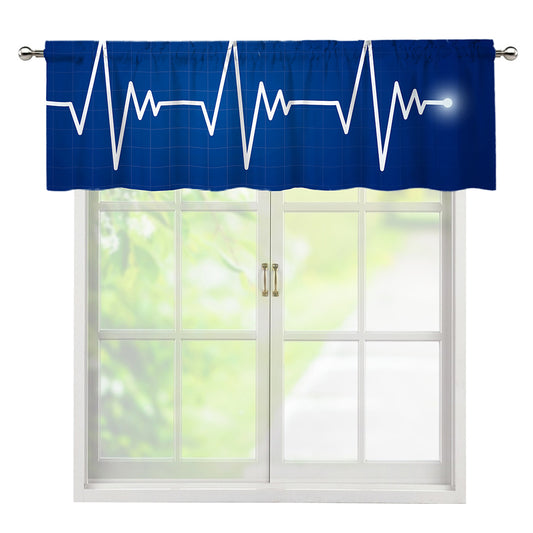 Heartbeat Cardiogram Print Window Valance