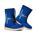 Heartbeat Cardiogram Print Winter Boots