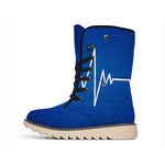 Heartbeat Cardiogram Print Winter Boots