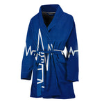 Heartbeat Cardiogram Print Women's Bathrobe
