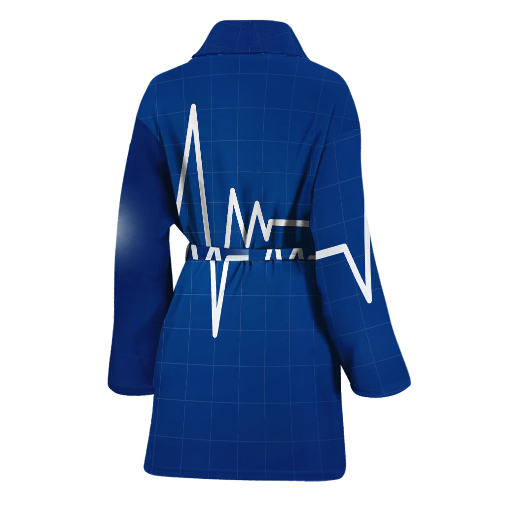 Heartbeat Cardiogram Print Women's Bathrobe